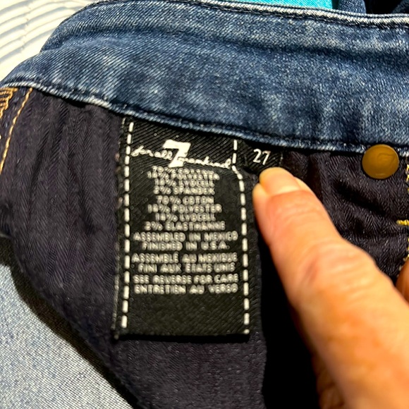 7 For All Mankind Blue Skinny Jeans - Picture 4 of 4